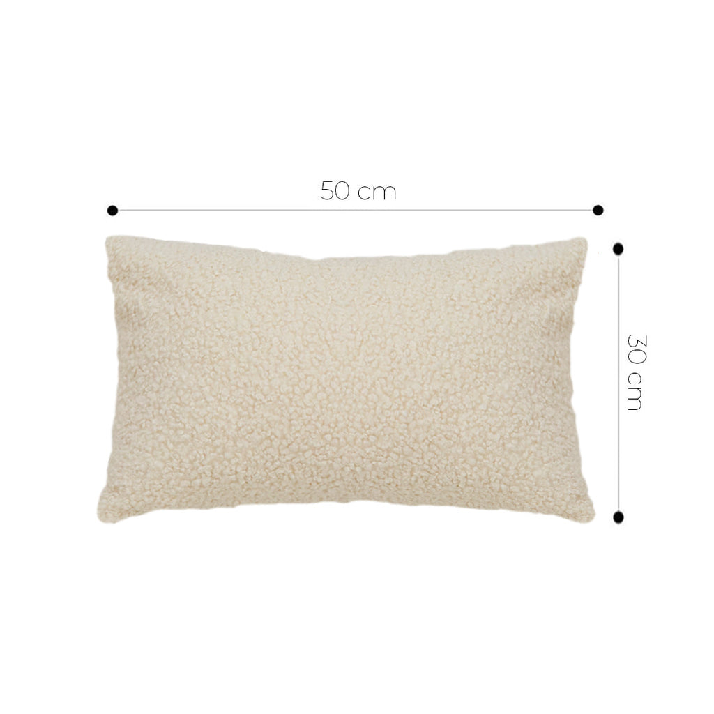 30cm Cream Boucle Textured Fluffy Decorative Throw Pillow
