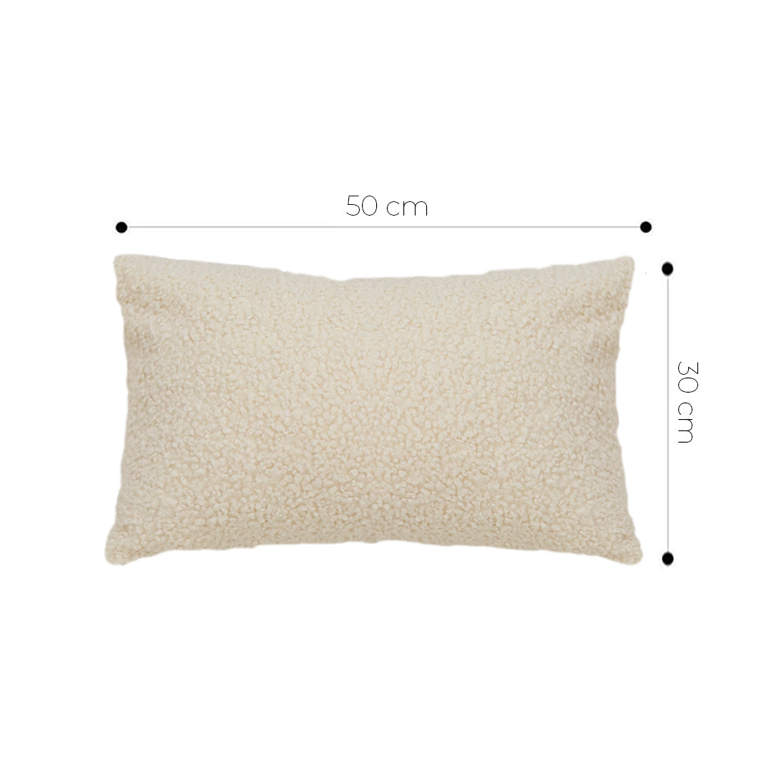 30cm Cream Boucle Textured Fluffy Decorative Throw Pillow