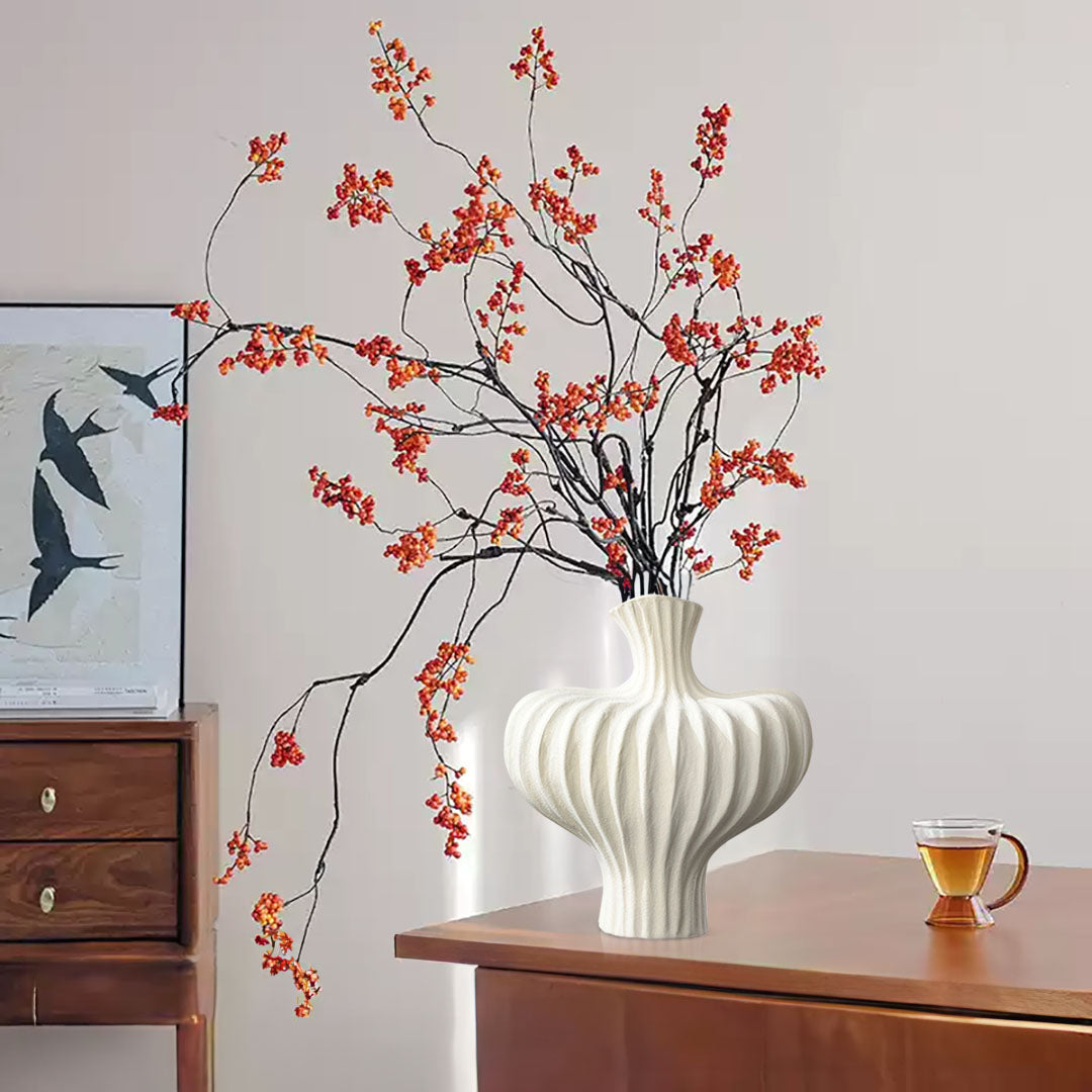 Large Matte White Vases Countertop Decoration Accessories