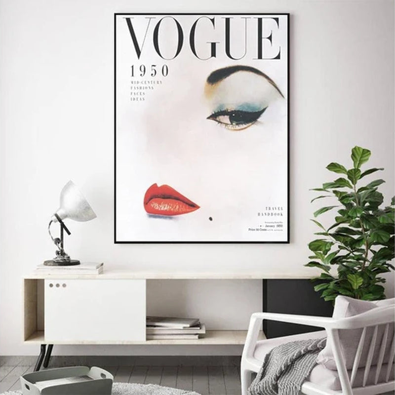 Vogue Lady Stretched Wall Art Home Decor
