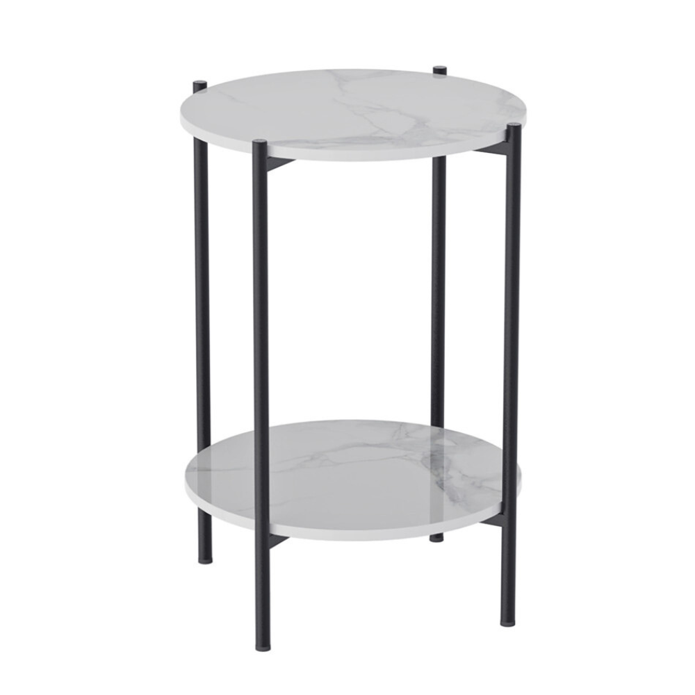Marble look coffee table black frame variant
