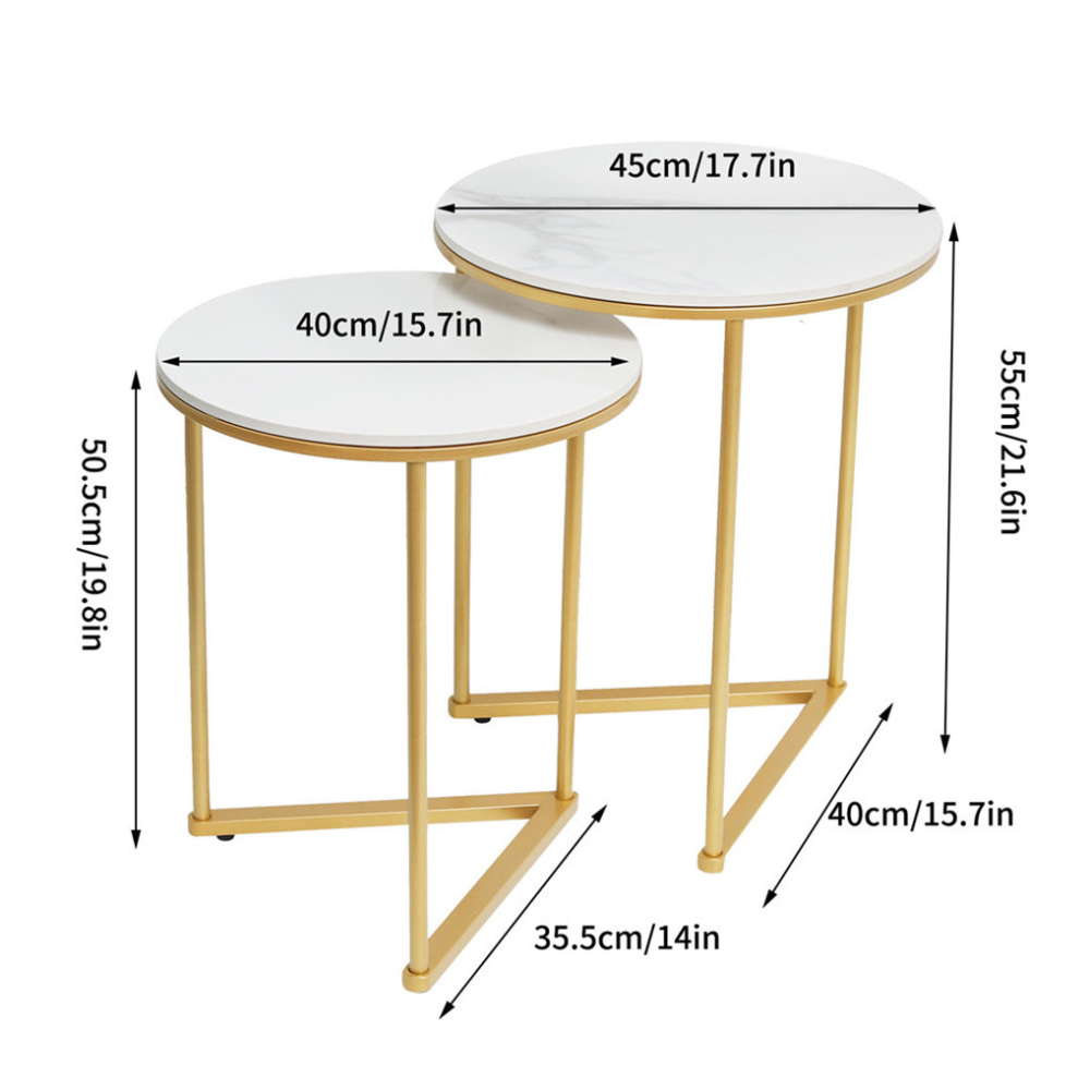 Nesting side table set packaging assembly guide