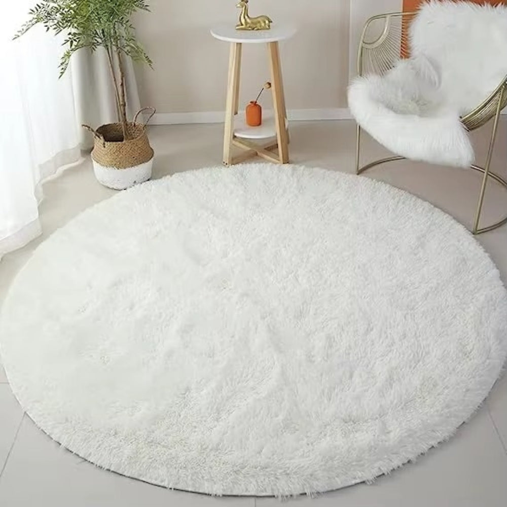 Ultra Soft Fluffy Round Shaggy Rug Carpet for Kids Bedroom