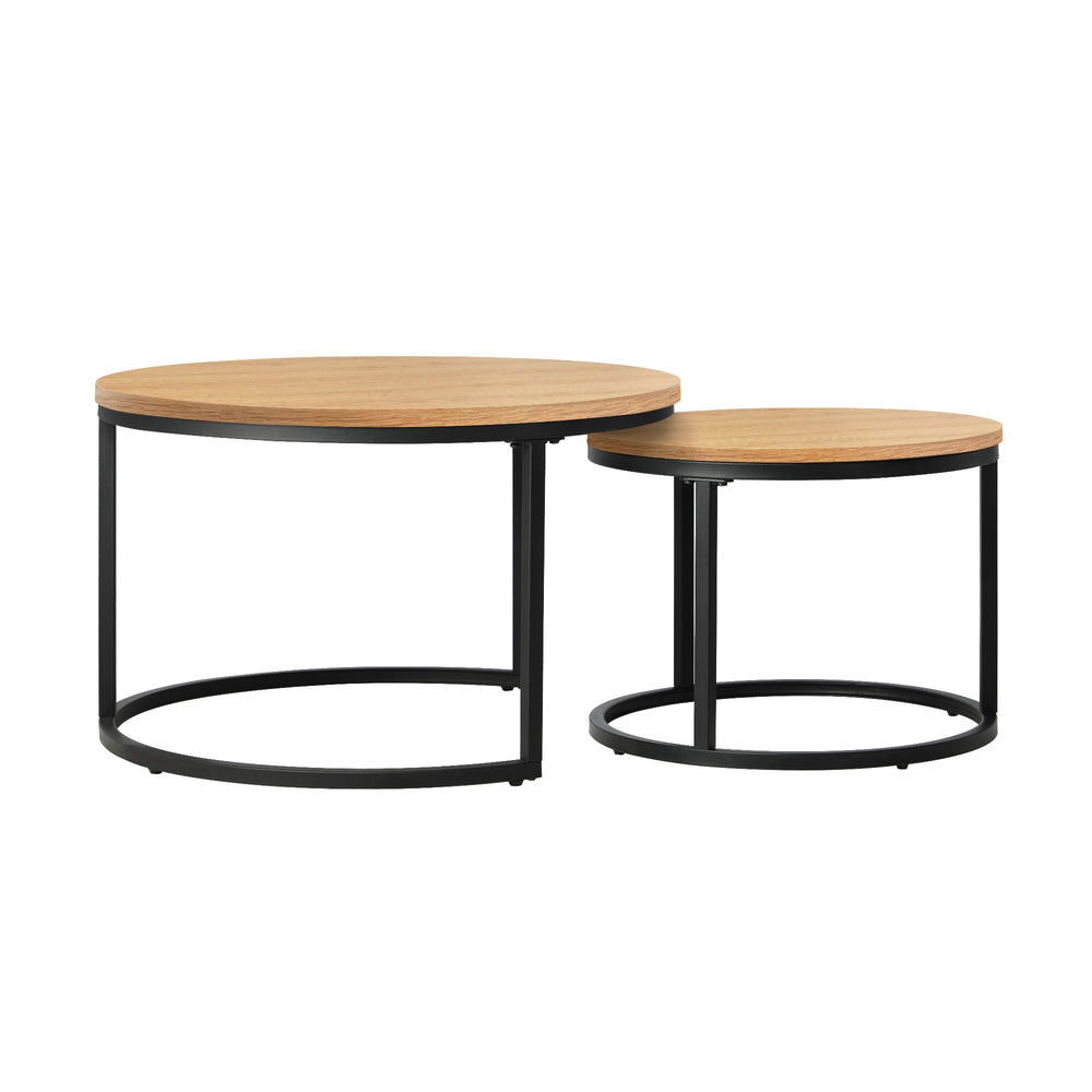 Set of 2 Round Nesting Coffee Tables