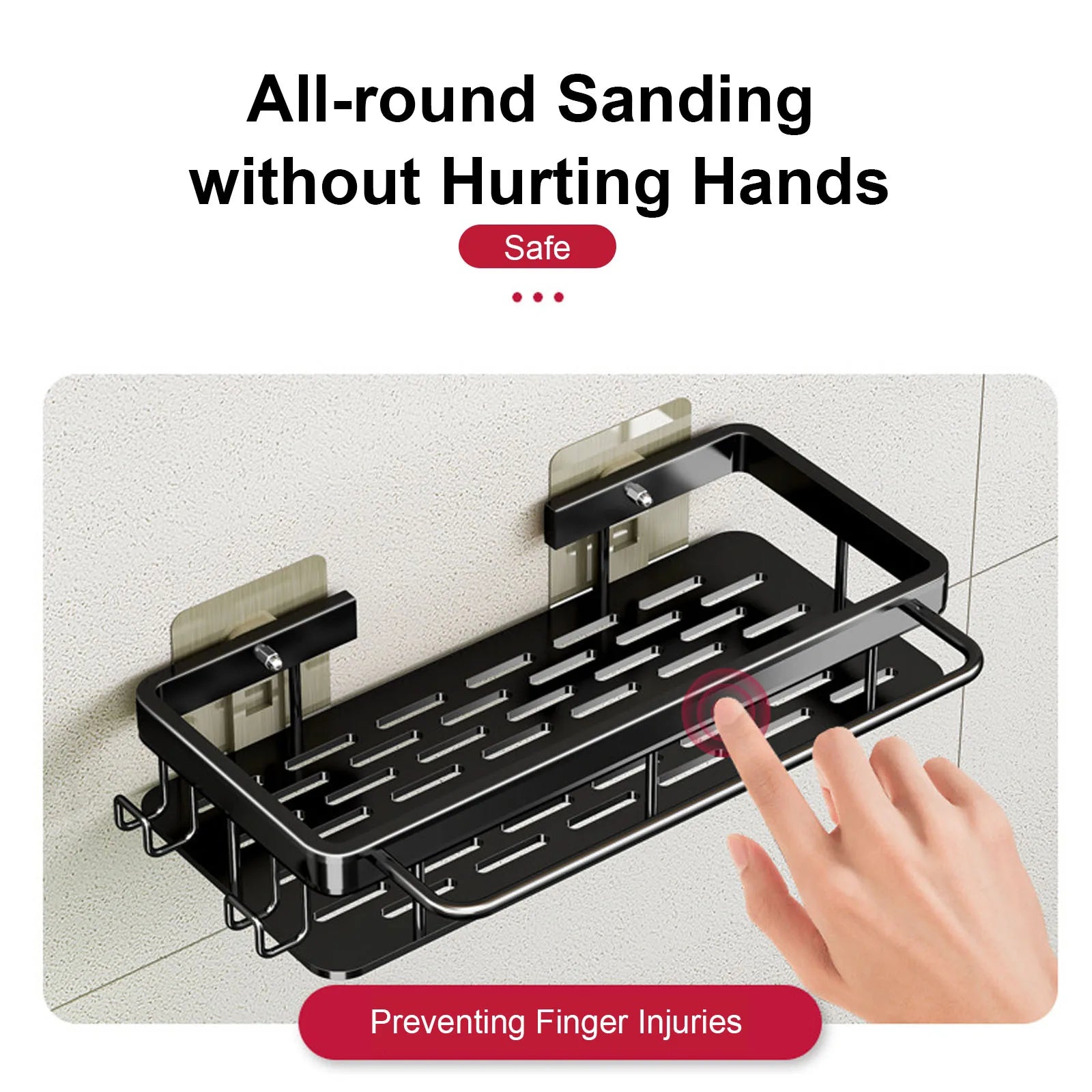 No Drill Wall Mounted Shower Corner Rack Bathroom Kitchen Accessories