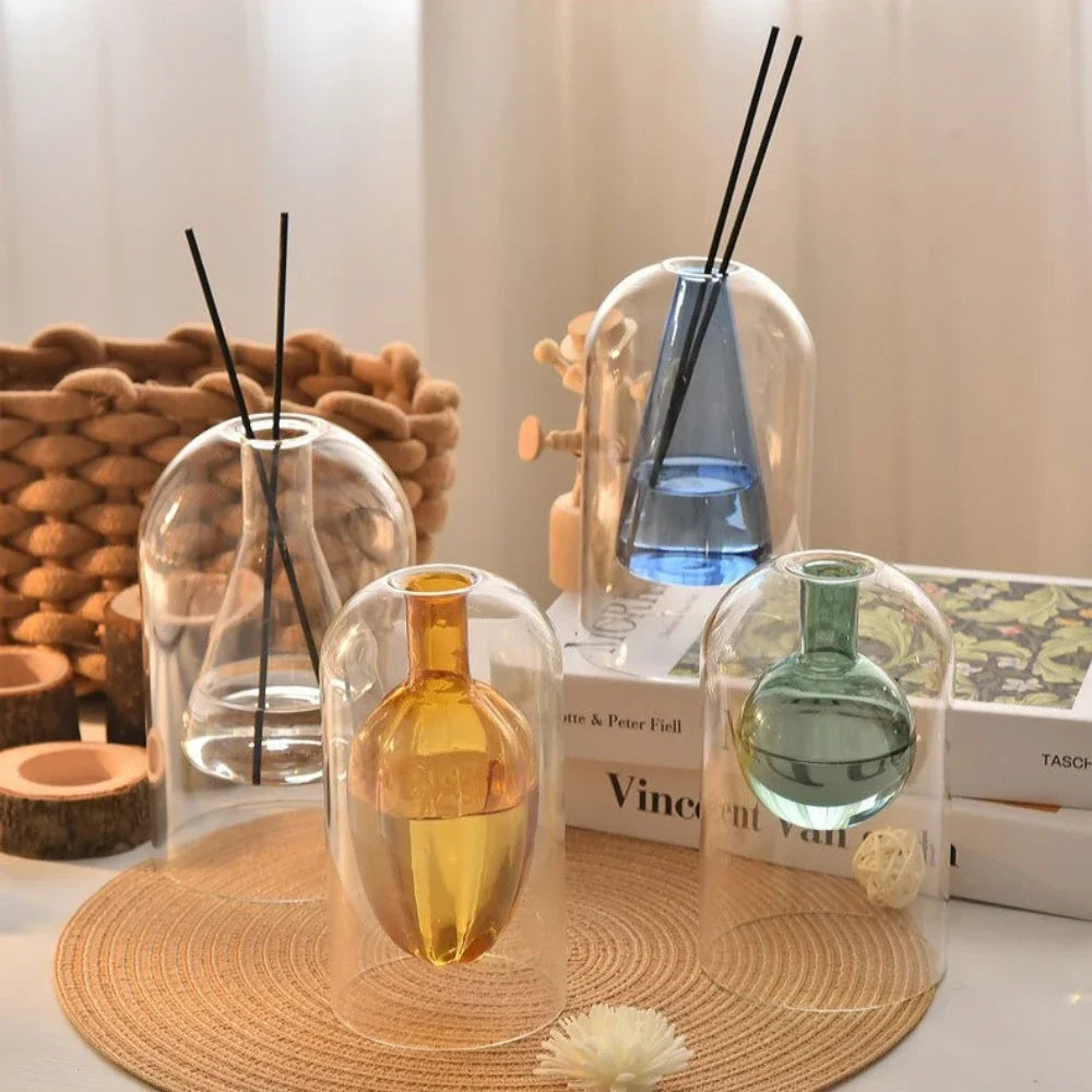 Minimalist Coloful Aroma Diffuser Glass Bottle Home Fragrance Essential Oil Container Party Gift for Modern Home Decorations