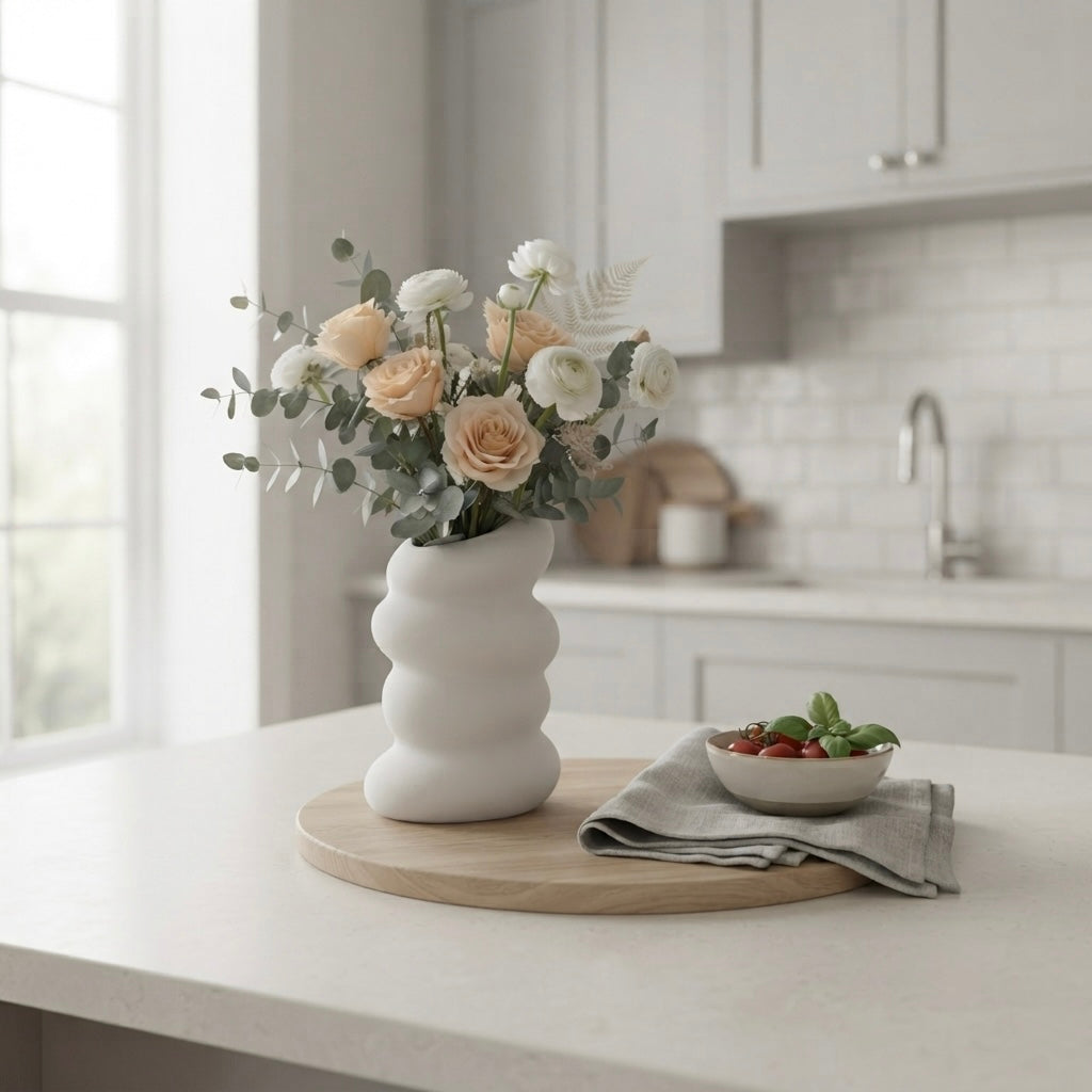 Spiral White Vase – Modern Nordic Flower Vase