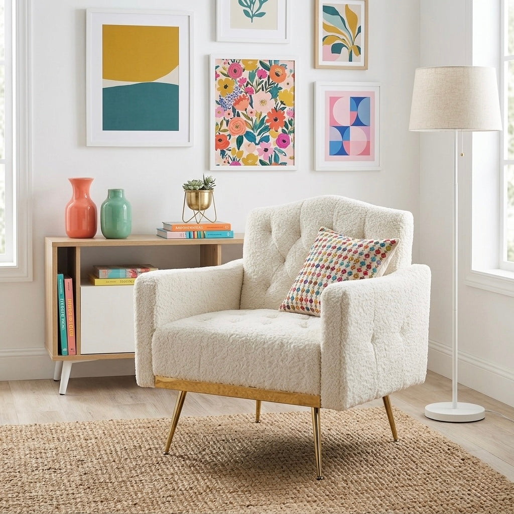 Armchair Boucle Nicole Beige