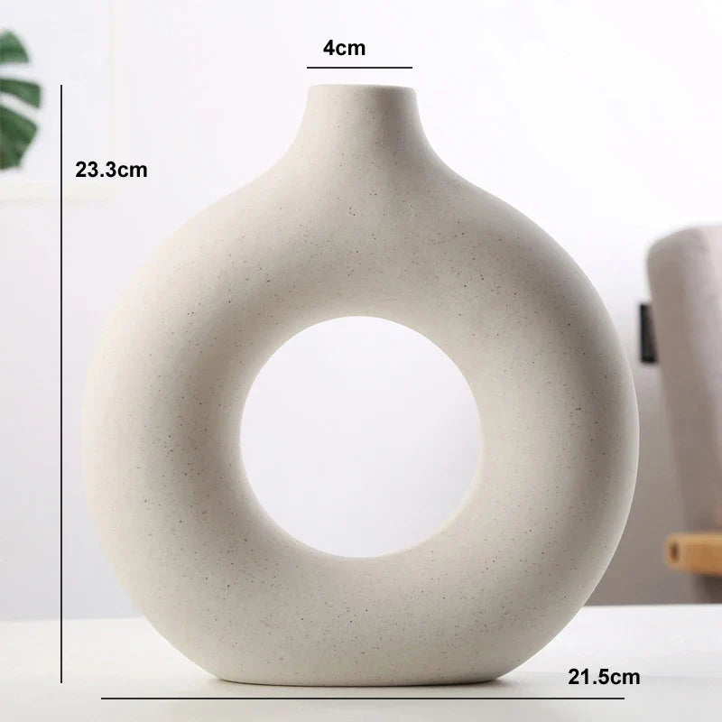 Round Ceramic Vase for Home Decor