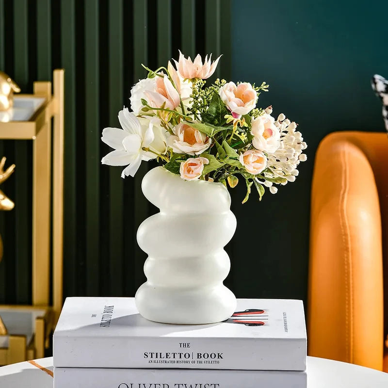 Spiral White Vase – Modern Nordic Flower Vase