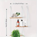 3-Tier Adjustable Wall-Mounted Hanging Shelves – Multi-Functional Macrame Floating Shelves for Plants, Living Room & Bedroom Déc