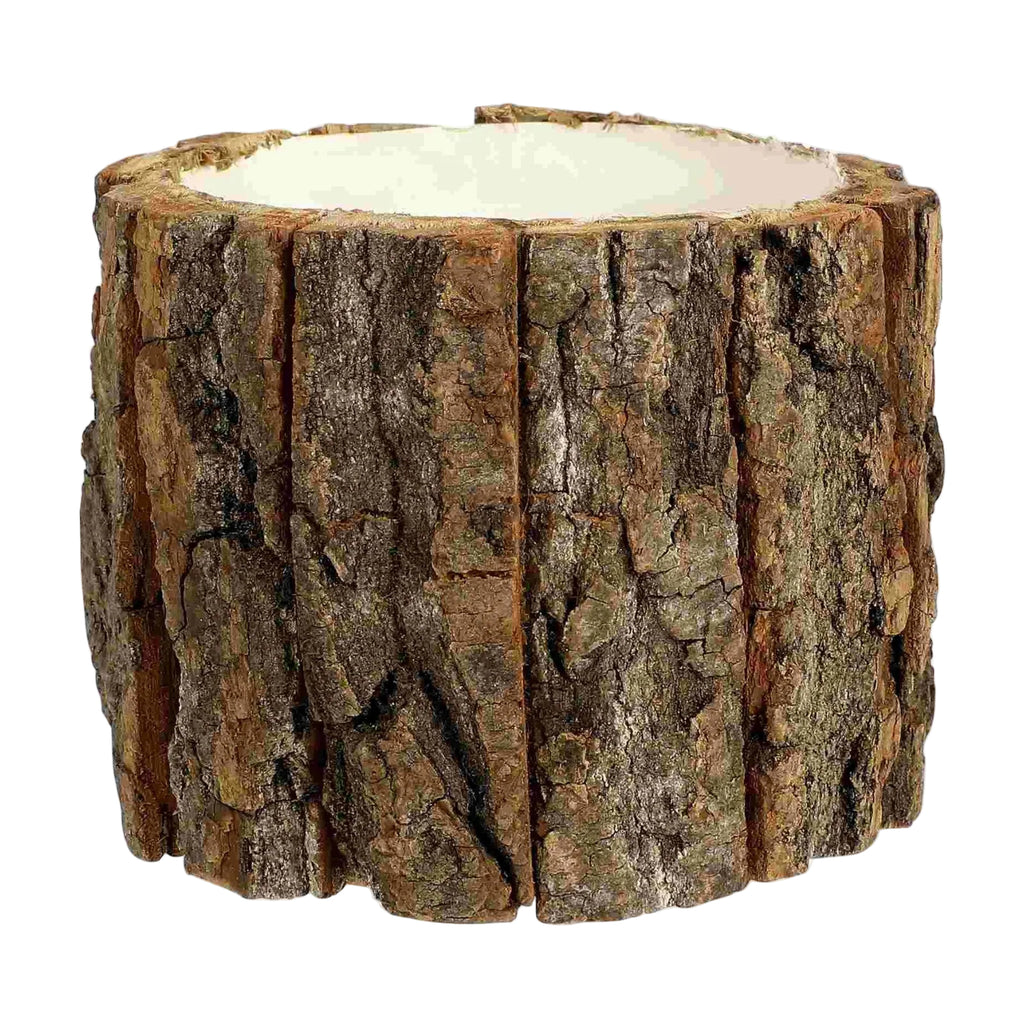 Waterproof Flower Bucket Rustic Pot Plant Pots Indoor Rural Desktop Decoration Outdoor Wooden Container Bark