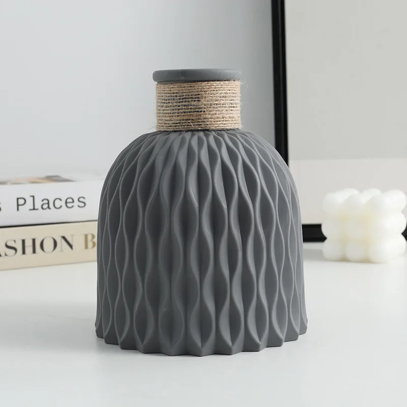 Grey  water ripple vase in modern living room Scandinavian home decor Australia