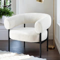 White curved boucle armchair dimensions 80cm wide 65cm deep 72cm high Australia